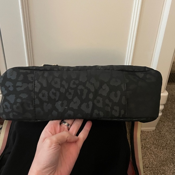 Stella and Dot Black Leopard Print Bag with Pink, white and black Strap - Picture 4 of 11